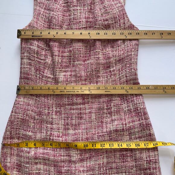 Talbots Pink Tweed Sheath Dress Women’s Size 4 Sleeveless Classic Workwear - Picture 13 of 15